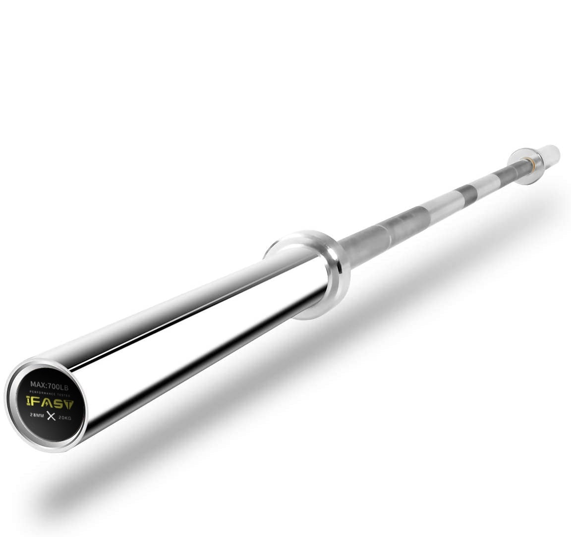 Barbell Bar for 2' Olympic Plates, Home Gym Weightlifting Bar Solid Chrome Weight Bar Fitness Training Curl Barbell 7.2Ft