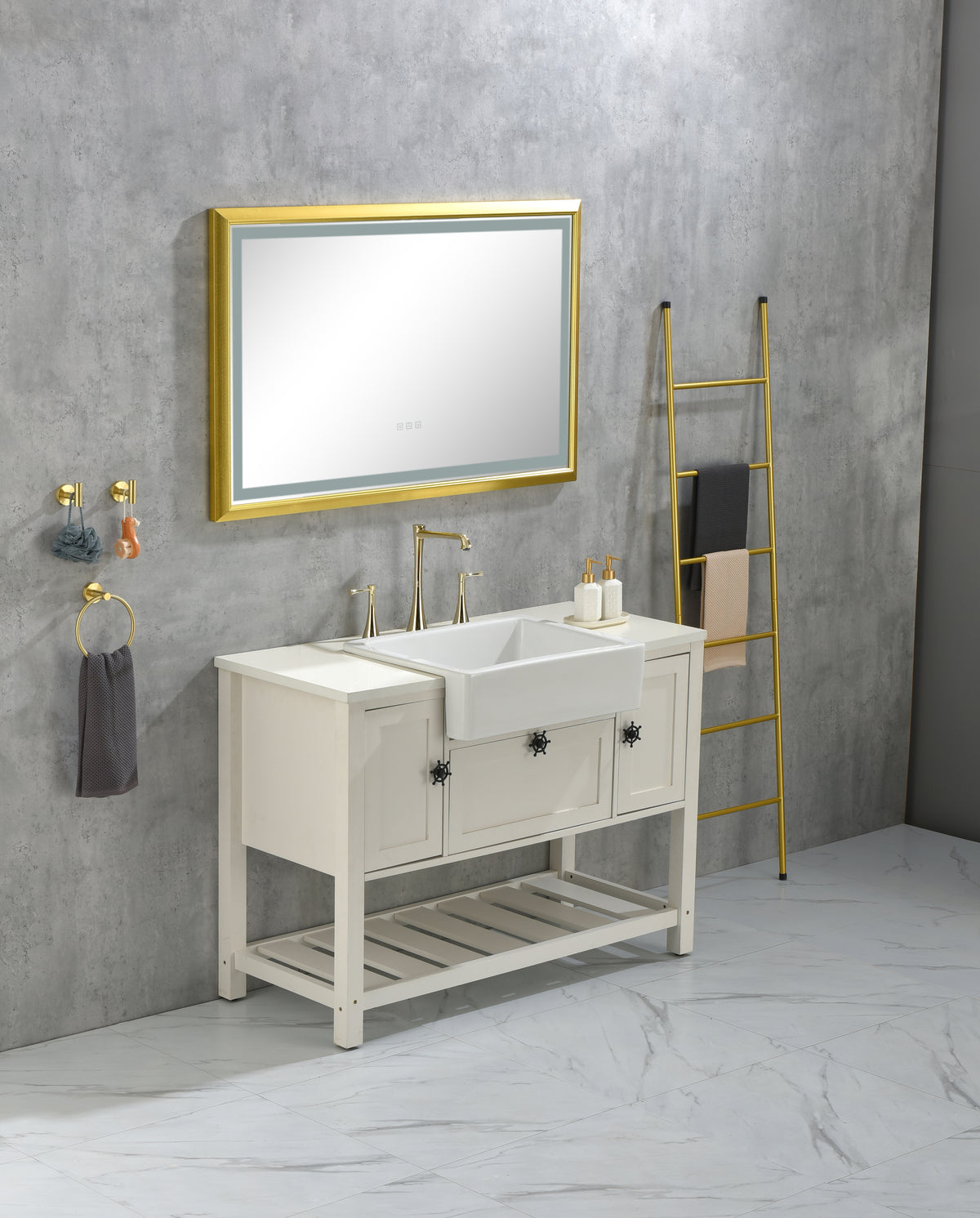 42 in. W x24 in. H Rectangular Framed LED Mirror Anti-Fog Dimmable Wall Mount Bathroom Vanity Mirror