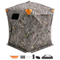 Hunting Blind, 270° See Through Ground Blind, 1-2 Person Pop Up Deer Blind for Hunting with Carrying Bag, Portable Resilient Hunting Tent, 3 Horizontal Windows for Turkey and Deer Hunting