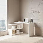 Modern 47'L Swivel Top Desk-High Gloss White - Eloy Royal