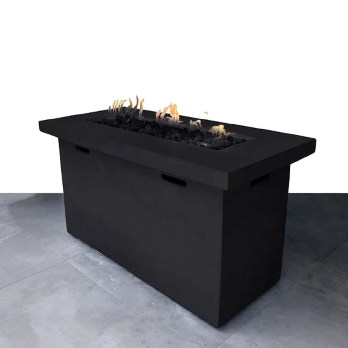 Charcoal Fiber Reinforced Concrete Propane Outdoor Fire Pit Table with Adjustable Flame, 25' H x 42' W