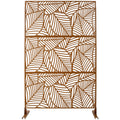 Outdoor & Indoor Privacy Screen Metal Privacy Screen 76' H×48' W, Freestanding Decorative Privacy Screen for Deck Balcony Patio, Privacy Fence Panels for Outside Lawn Garden PS111 BROWN