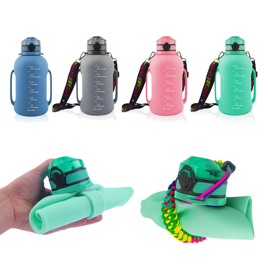 Large Capacity Water Cup Fitness Portable Roll Cup Food Grade Silicone Belly Cup Folding Outdoor Sports Water Bottle - Eloy Royal