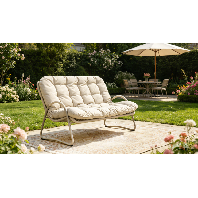 Premium Outdoor PE Rattan Double Chair with Metal Frame – Ultimate Comfort & Durability for Your Patio