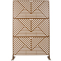 Outdoor & Indoor Privacy Screen Metal Privacy Screen 76' H×48' W, Freestanding Decorative Privacy Screen for Deck Balcony Patio, Privacy Fence Panels for Outside Lawn Garden PS101 BROWN
