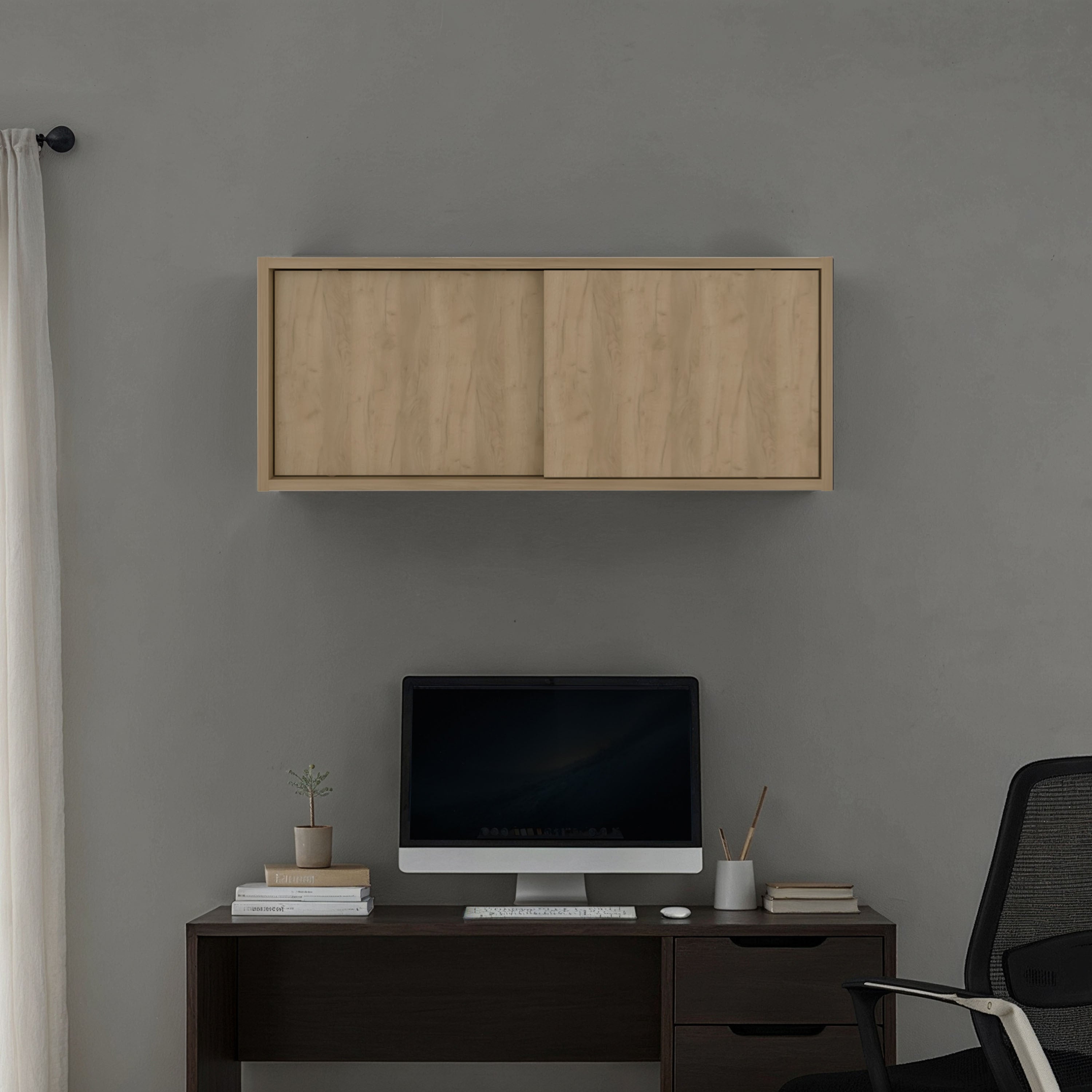 Bahia Wall Storage Cabinet, Natural Oak