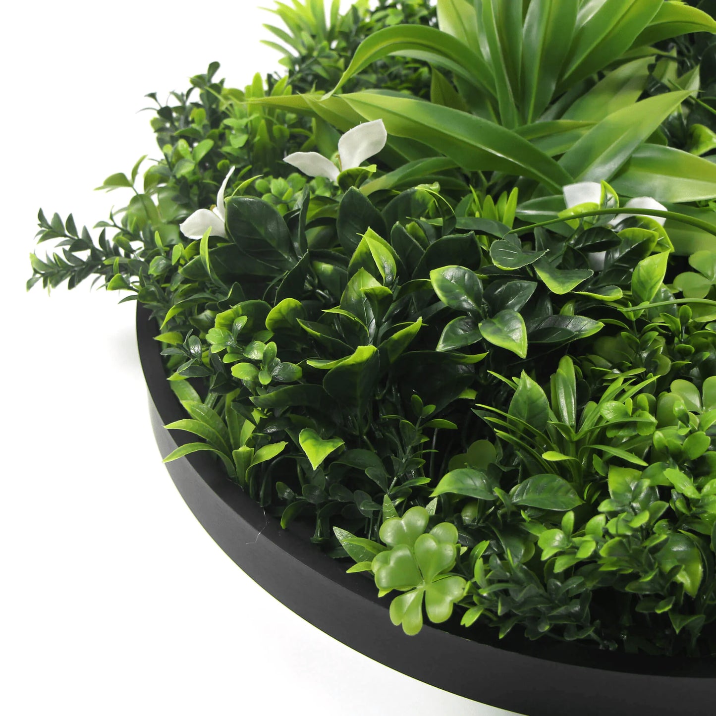 Artificial Green Wall Disc 20" Black Frame UV Resistant