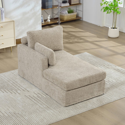 31.69' Wide Modular Sofa Bed With Cushions, Upholstered In Soft Chenille Fabric, Sturdy Metal Legs, Strong Load-Bearing Capacity, Suitable For Living Rooms, Bedrooms, And Apartments.Taupe-L