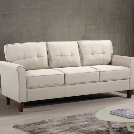 Mid-Century 3-Seater Sofa, Tufted Couch for Living Room, Apartment, Guest Room & Home Office