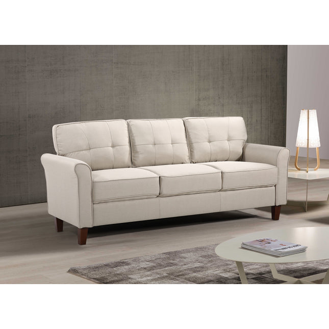 Mid-Century 3-Seater Sofa, Tufted Couch for Living Room, Apartment, Guest Room & Home Office