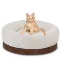 Relaxing Modern Pet Bed Calming Plush Padding Bent-Wood Trim Furniture 1pc, Cat Bed, Dog Bed