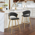 25.2' Modern Velvet Counter Stool with Gold Accents, Ergonomic Design & Plush Seat for Kitchen Island & Bar