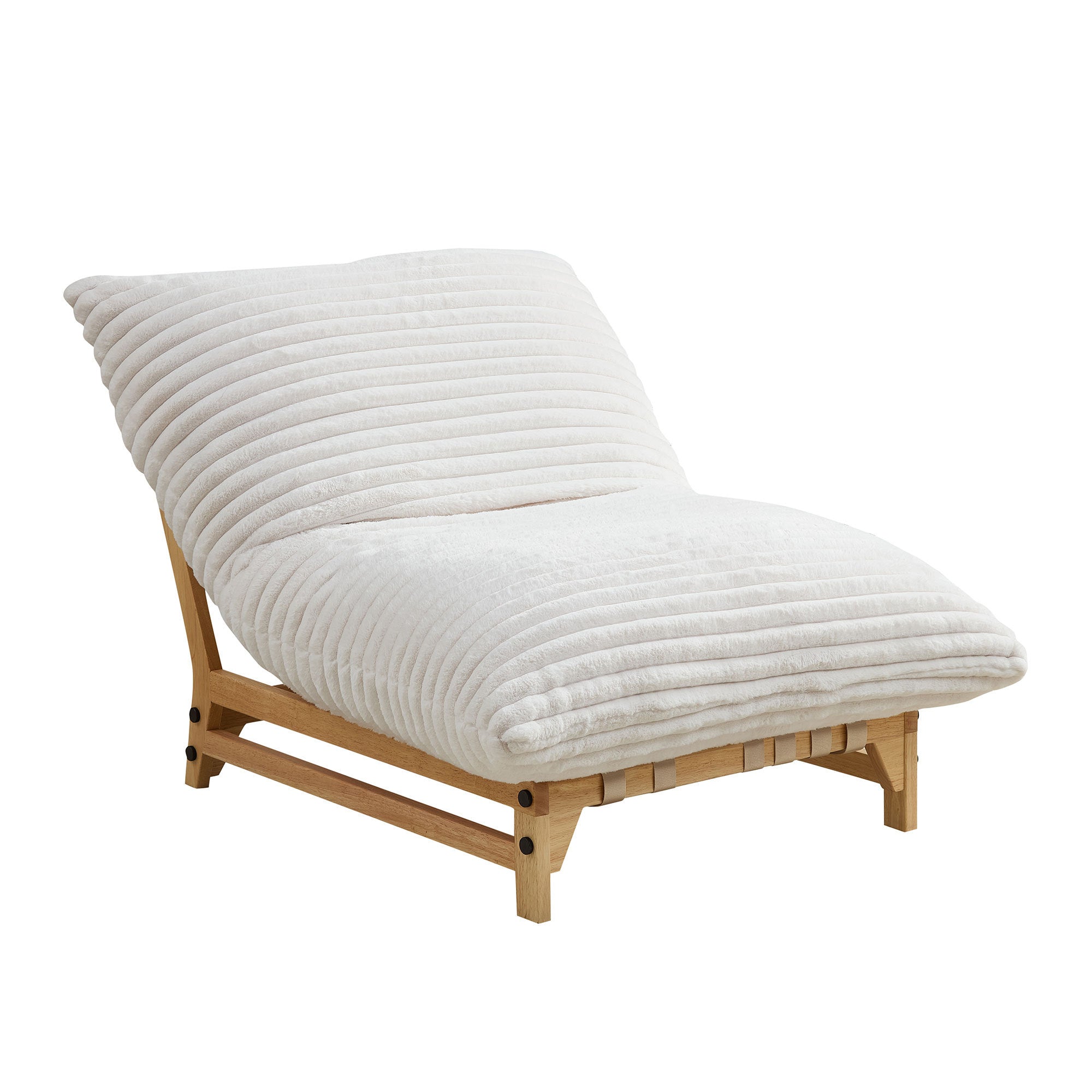 Accent  Armless Lazy Sofa, Casual Single Sofa, Corduroy Fabric, For Living Room And Bedroom , With Backrest, Single Seat, OFF-WHITE