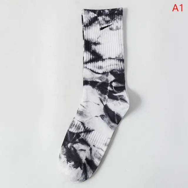 Women Tie-dye Middle Tube Socks - Eloy Royal