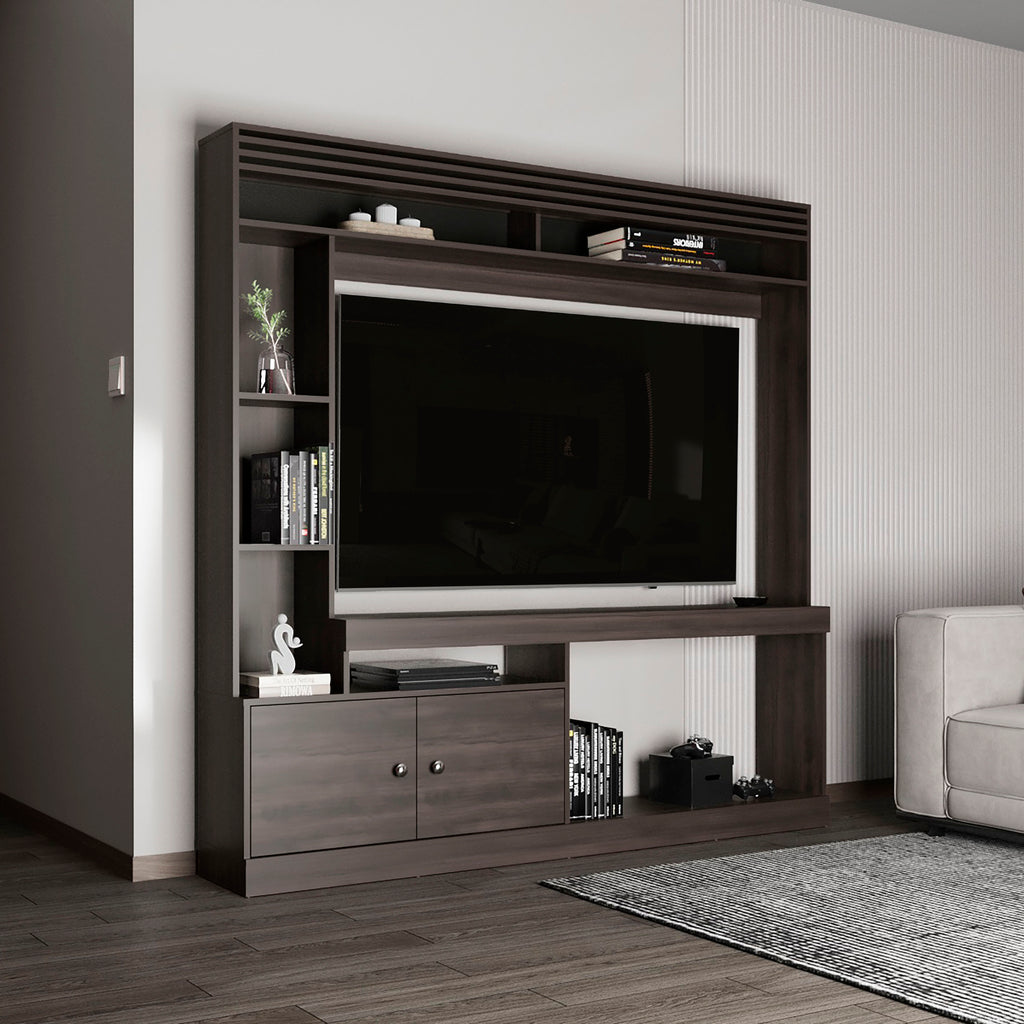 Entertainment Center, 2 Doors, 7 Shelves, 65' TV Capacity