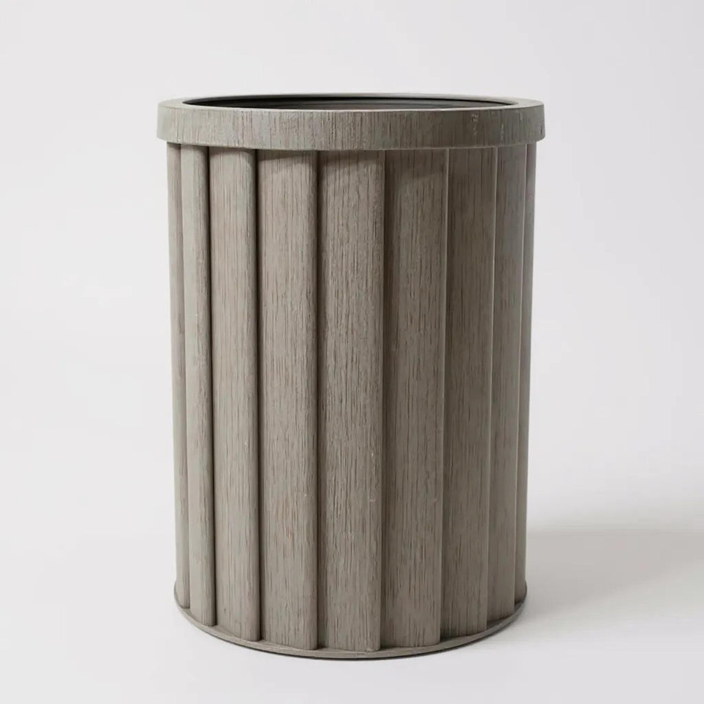 Round Strata Column Planter MD - Grey Brown