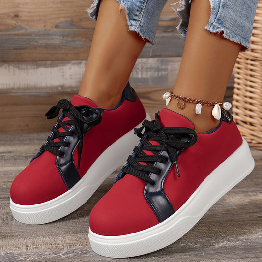 New Lace-up Flats Women Walking Sports Skateboard Shoes Retro Fashion Casual Sneakers - Eloy Royal