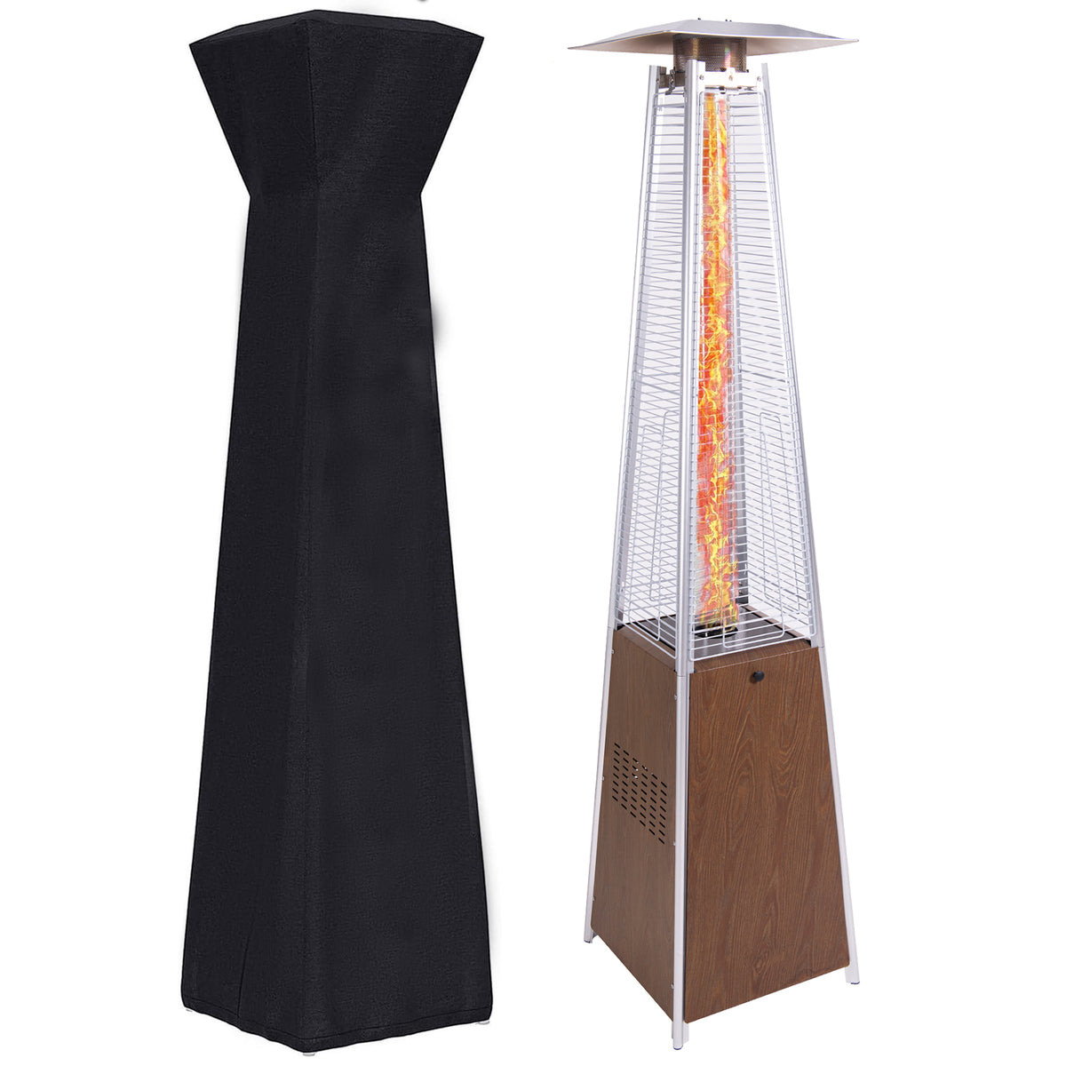 Patio Heater 48,000 BTU Outdoor Heaters for Patio Propane with Detachable Wheels, Protective Cover, Outdoor Terrace Garden Poolside Commercial Residential (BN)