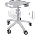 Medical Cart, Salon Cart with Wheels, Mobile Trolley Cart 26.77'-42.91' Height Adjustable, Metal Salon Stations for Hair Stylist, Rolling Desktop Lab Cart for Clinic, Beauty and Salon