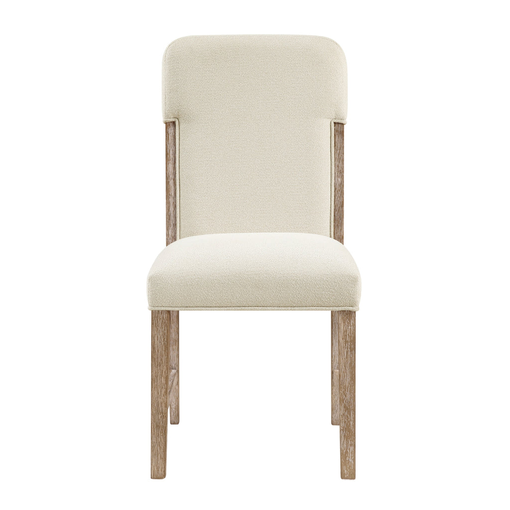 Side Chairs Dining Room Wood Veneer Farmhouse Set of 8 Beige