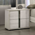 Contemporary Style 1pc Nightstand Melamine Top Chrome Handles French Dovetail Drawers White Wash Finish Bedroom Furniture