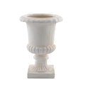 Vintage Roman Urn Planter Pot in Beige White with Magnesium Oxide Construction, 16.93' Top Diameter x 23.62' Height for Indoor Outdoor Garden Patio Yard Decor