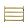 22.5' Brushed Gold Heated Towel Rack for Bathroom,Wall Mounted with Intelligent Touch Screen Timer, 4-Bar Towel Warmer, 304 Stainless Steel Polished, Plug-in/Hard-Wired