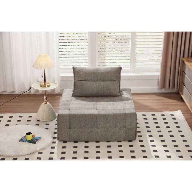 Deep Seat Modular Sectional Sofa with Adjustable Backrest – 39.37' Chenille Compressed Couch for Living Room, Bedroom, Lounge (1 Piece) ,Khaki.