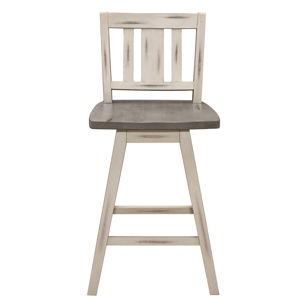 Swivel Counter Height Chairs Dining Room Wood Rustic Set of 8 Gray