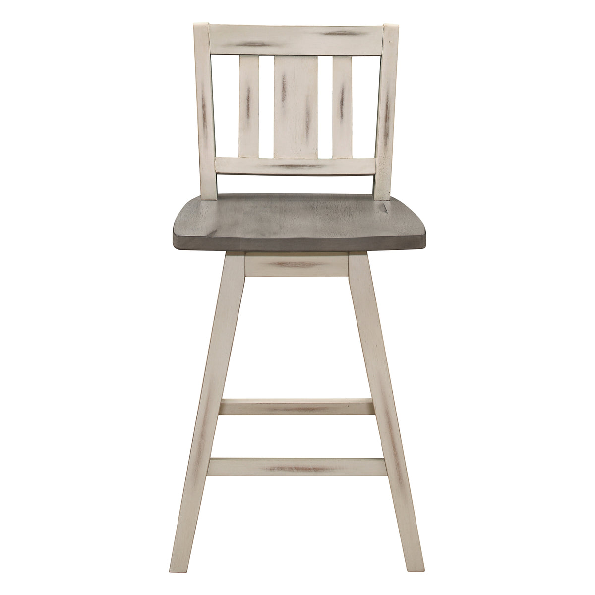 Swivel Counter Height Chairs Dining Room Wood Rustic Set of 8 Gray