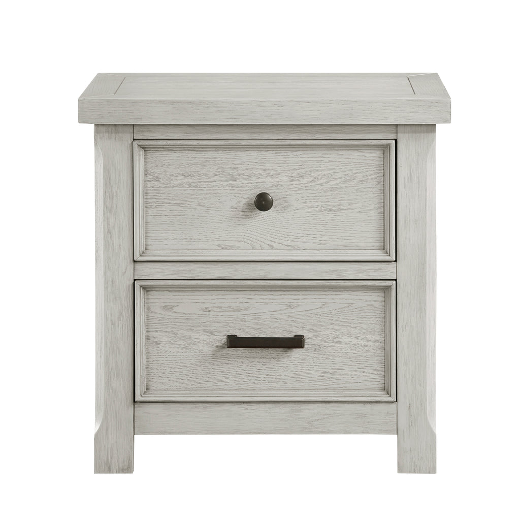 Nightstands Bedroom Engineered Wood Light Set of 2 gray