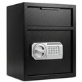 Commercial Safe with Drop Slot for Cash Deposits, Multi-Scene Safe for Office, Household & Commercial Use, Equipped with Password Lock, Emergency Override Keys and Intelligent Anti-Theft Alarm System
