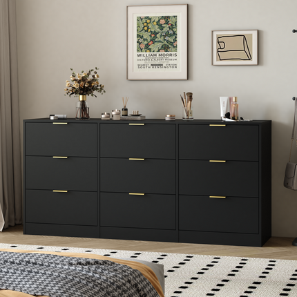 Wooden Dresser Storage Cabinet with 9 Drawers