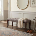 Linon Tufted Bench, Fabric, Brown
