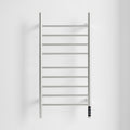 Brushed Nickel  Heated Towel Rack for Bathroom,Wall Mounted with Intelligent Touch Screen Timer, 9-Bar Towel Warmer, 304 Stainless Steel Polished, Plug-in/Hard-Wired