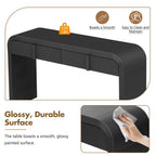 TREXM Modern Console Table with 2 Storage Drawers, Fluted Entryway Table with Rounded Silhouette for Hallway Living Room and Entryway (Black) - Eloy Royal