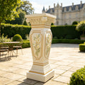 22.05' H x 9.06' W European Style Floral Carved Roman Column Pedestal, Resin Decorative Pillar, Elegant Garden & Courtyard Display Stand for Statues & Ornaments