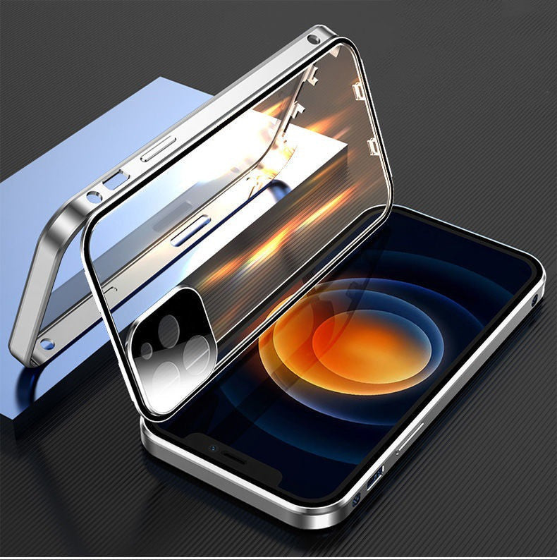 Metal Frame Snap Double-sided Glass Phone Case - Eloy Royal