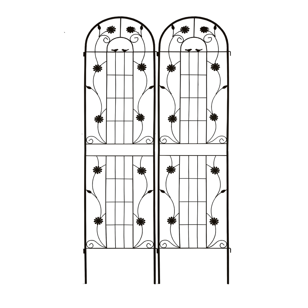 2 Pack Metal Garden Trellis 86.7' x 19.7' Rustproof Trellis for Climbing Plants Outdoor Flower Support Black