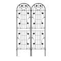 2 Pack Metal Garden Trellis 86.7' x 19.7' Rustproof Trellis for Climbing Plants Outdoor Flower Support Black