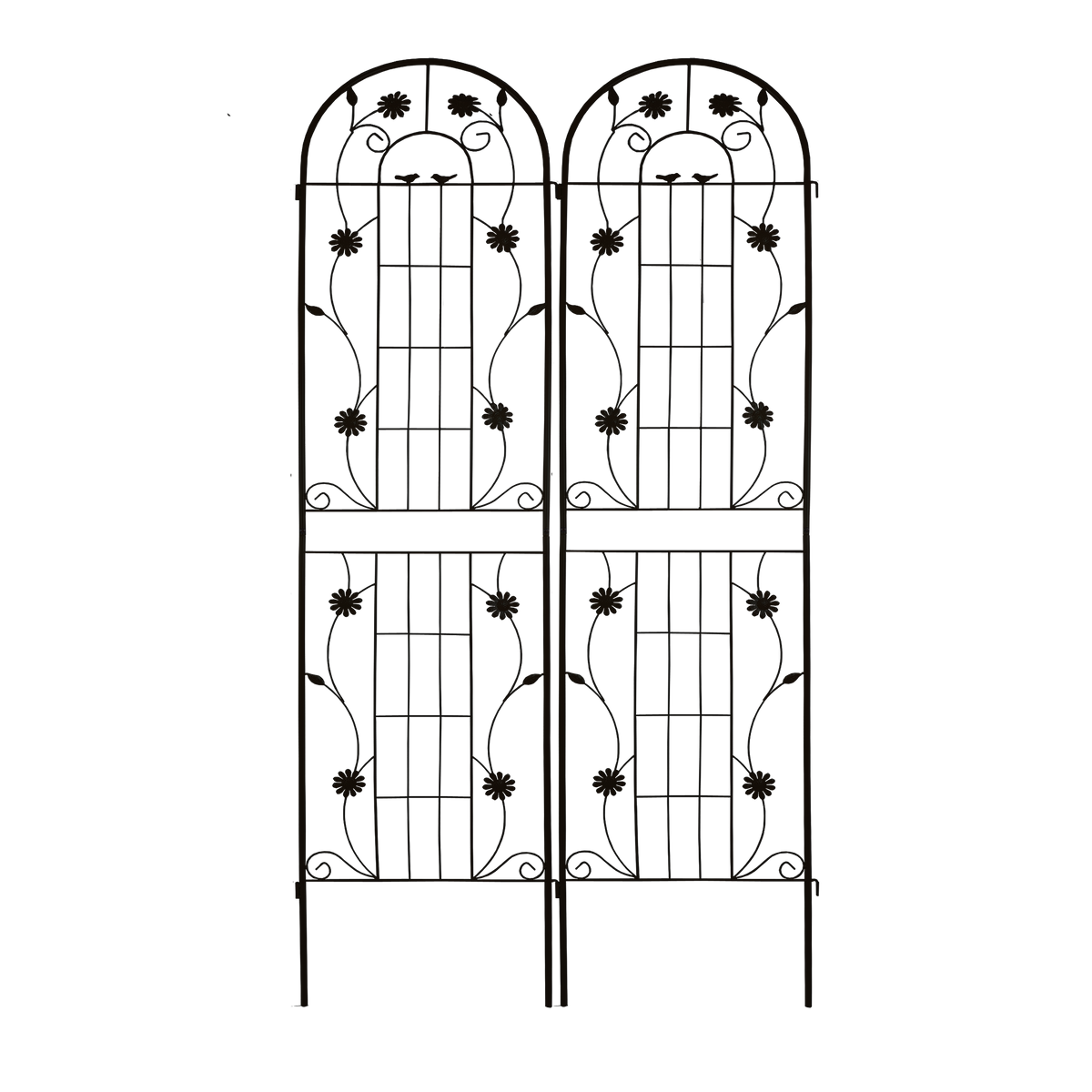 2 Pack Metal Garden Trellis 86.7' x 19.7' Rustproof Trellis for Climbing Plants Outdoor Flower Support Black