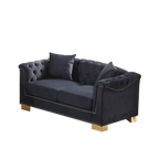 {Video] Classic Modern Style Sofa, 62-inch Chesterfield Classic Rolled Arm Tucked-in Nailhead Decor Cloud Two-Seater Velvet Sofa, Luxury Double Sofa Suitable for Living Room, Bedroom, Apartment, - Eloy Royal