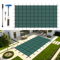 Inground Pool Safety Covers, Rectangular Winter Pool Cover for Swimming Pools, High Strength Mesh PP, Included Installation Tools,Green, Fit 30x50ft Pools