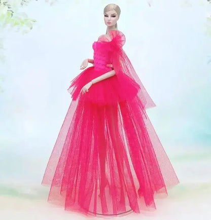 case for barbie doll clothes Princess dress trailing wedding bride marriage dress for barbie accessories toys house ornaments - Eloy Royal