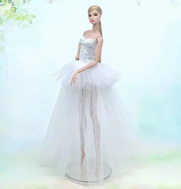 case for barbie doll clothes Princess dress trailing wedding bride marriage dress for barbie accessories toys house ornaments - Eloy Royal