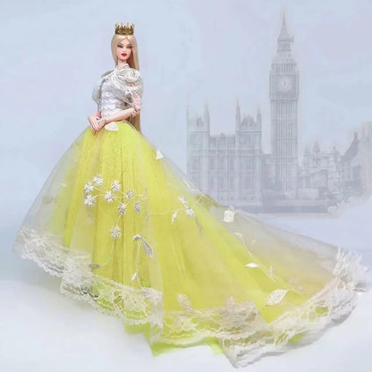 case for barbie doll clothes Princess dress trailing wedding bride marriage dress for barbie accessories toys house ornaments - Eloy Royal