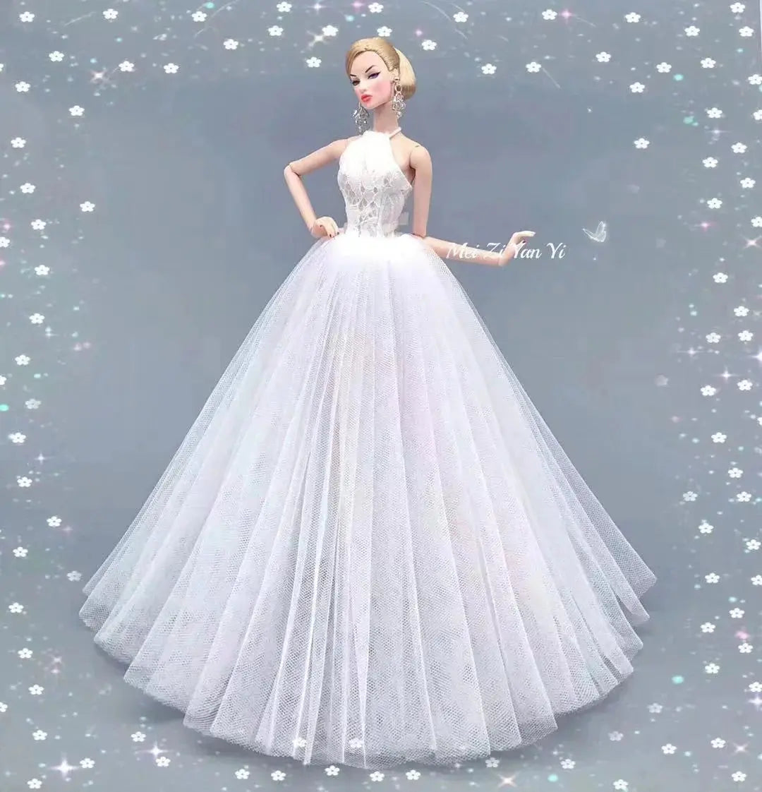 case for barbie doll clothes Princess dress trailing wedding bride marriage dress for barbie accessories toys house ornaments - Eloy Royal