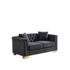 {Video] Classic Modern Style Sofa, 62-inch Chesterfield Classic Rolled Arm Tucked-in Nailhead Decor Cloud Two-Seater Velvet Sofa, Luxury Double Sofa Suitable for Living Room, Bedroom, Apartment, - Eloy Royal