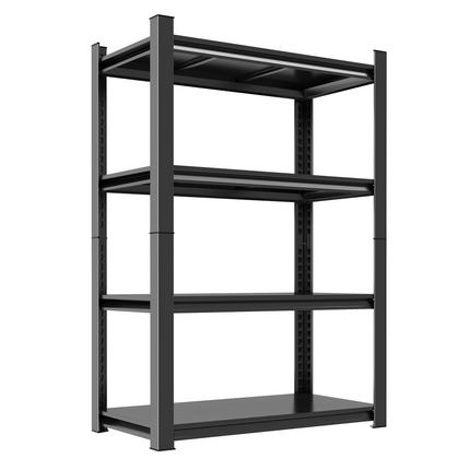 63-Inch Tall Metal Storage Shelf, 1200 LBS Weight Capacity, 4-Tier Adjustable Height Storage Rack, Black, Assembly Needed