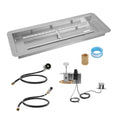 36 x 12 inch Drop-in Fire Pit Pan, Rectangular Stainless Steel Fire Pit Burner Kit, Natural & Propane Gas Fire Pan 150,000 BTU with H-Burner for Indoor or Outdoor Use